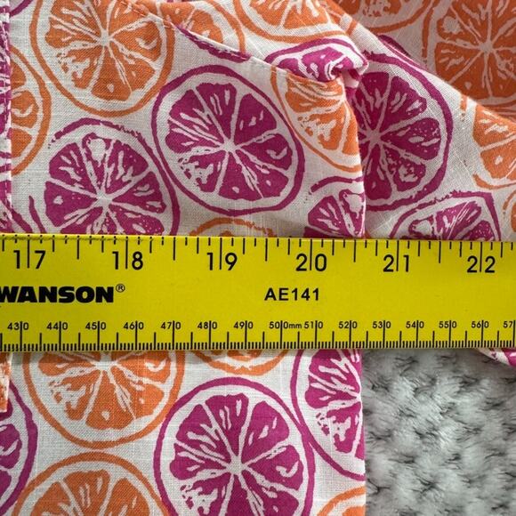 Foxcroft Top Womens 6 Relaxed Orange Button Up Shirt Long Sleeve Wrinkle Free - Picture 12 of 13